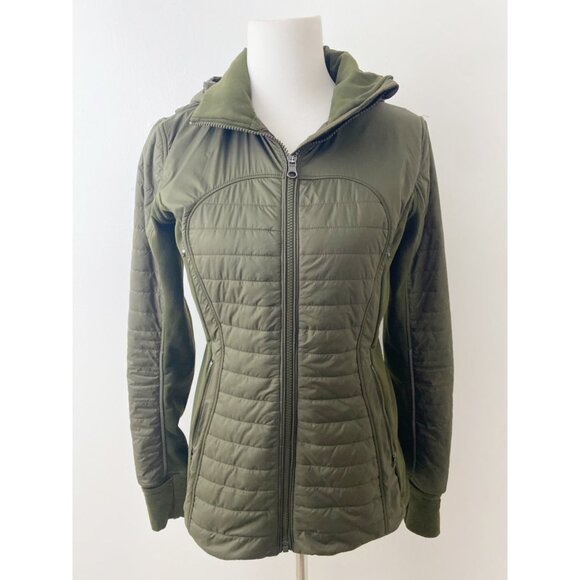 Lululemon First Mile Quilted Jacket Green - Picture 1 of 14
